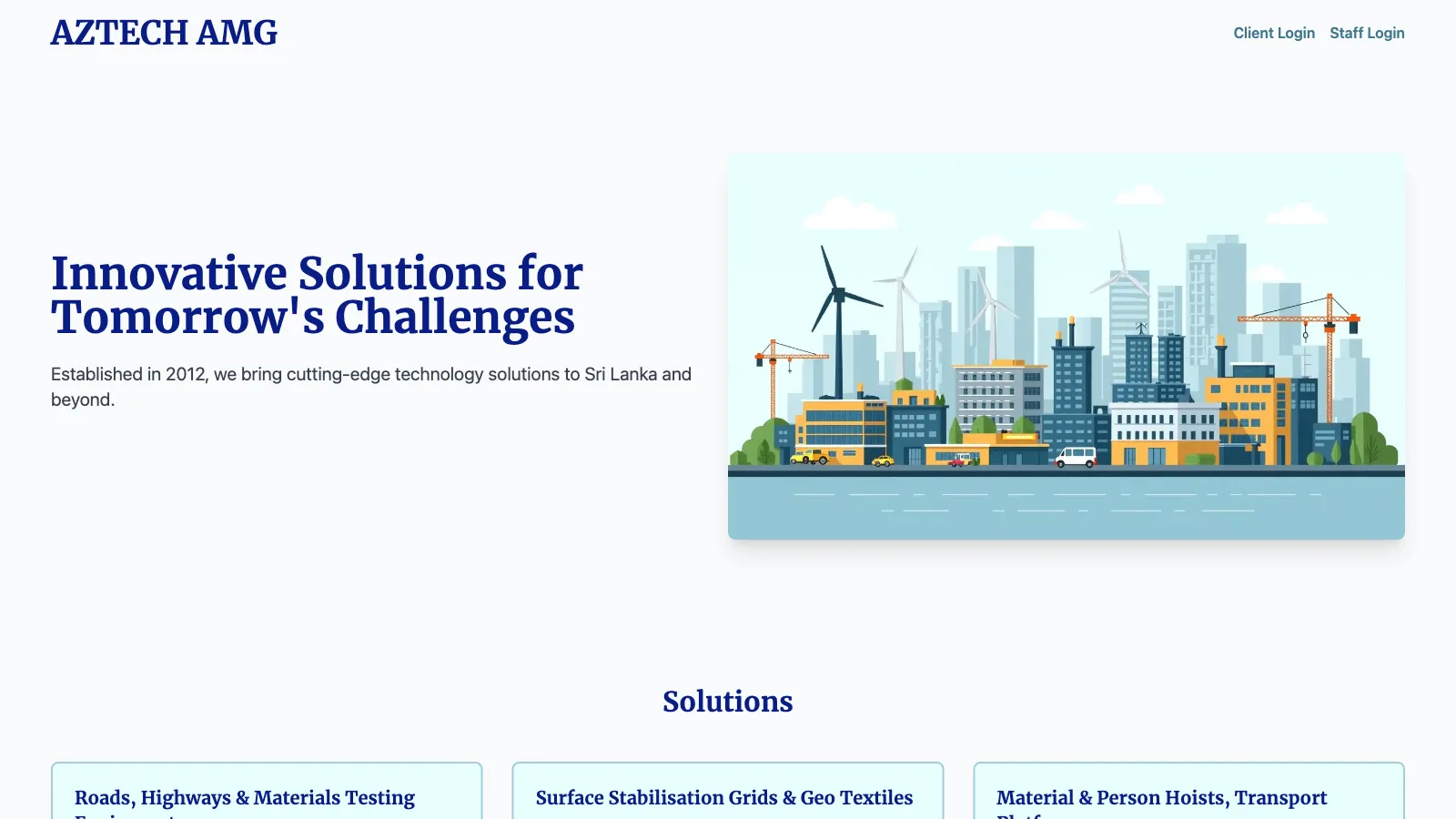 Screenshot of the AZTECH AMG website