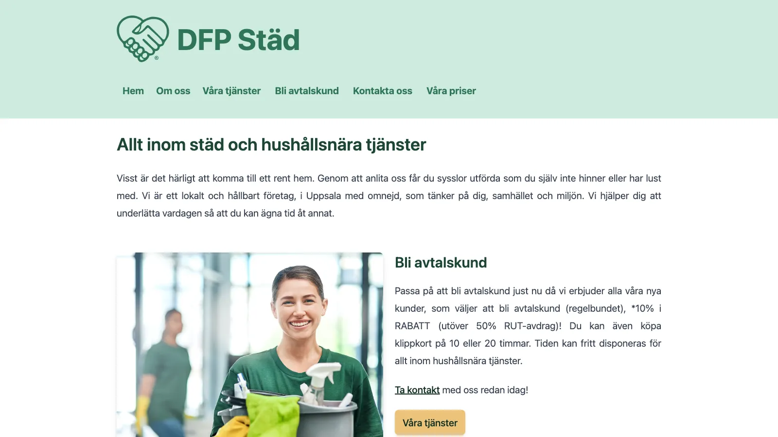 Screenshot of the DFP Stad website